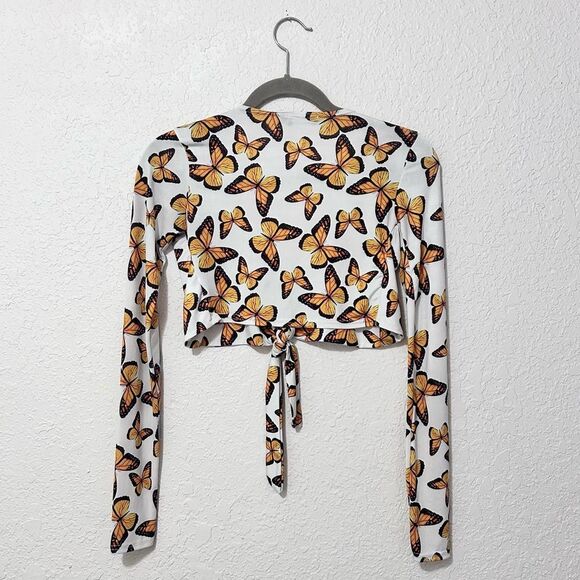 PrettyLittleThing butterfly crop top size 0 - Picture 2 of 16